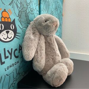 Retired Jellycat Bashful Silver Bunny Small 8” Plush ~New without tag ~ soft fur